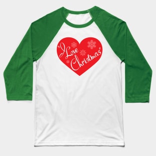 "I Love Christmas" Retro Baseball T-Shirt